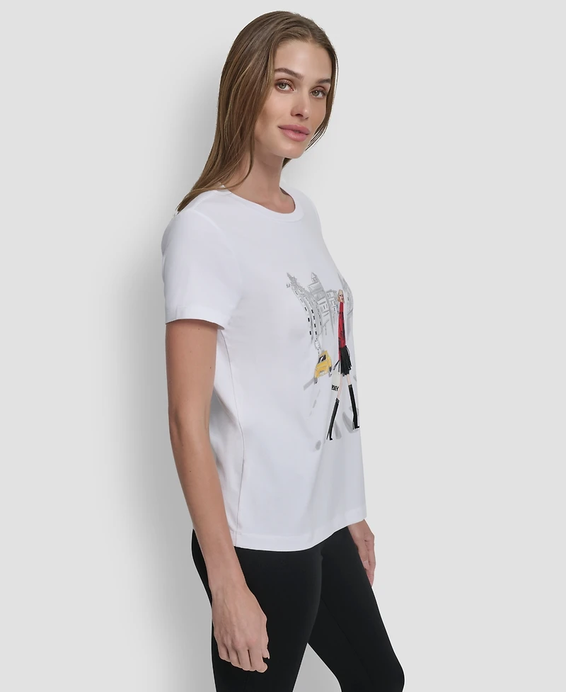 Dkny Women's Conversational Short Sleeve T-Shirt