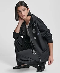 Dkny Women's Long Sleeve Zip-Up Jacket