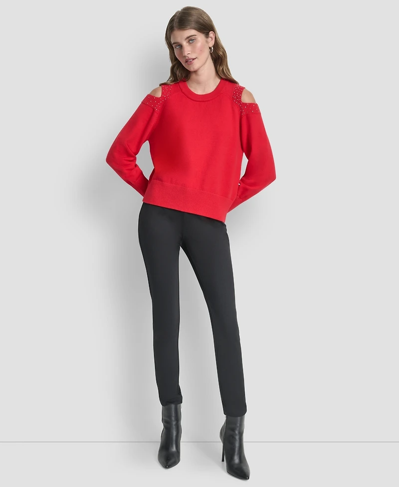 Dkny Women's Long Sleeve Shoulder Cutout Sweater