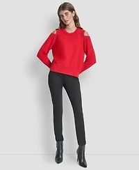Dkny Women's Long Sleeve Shoulder Cutout Sweater