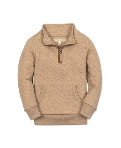 Hope & Henry Little and Big Boys' Long Sleeve Quilted Kanga Half Zip Pullover