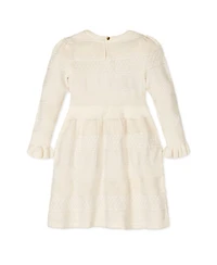 Hope & Henry Little and Big Girls' Organic Long Sleeve Ruffle Cuff Sweater Dress
