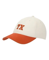 Texas Orange & White Washed Poplin Unstructured Baseball Cap