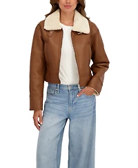 Sebby Collection Women's Cropped Faux Shearling Jacket
