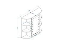 Casainc Wall Mounted Bathroom Mirror Cabinet with 6 Open and 3 Adjustable Shelves - White