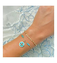 The Lovery Turquoise Bar Chain Bracelet 14K Gold