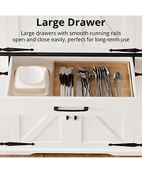 Ironck Kitchen Pantry Cabinet with Adjustable Shelves, White/Black