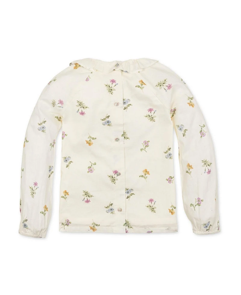 Hope & Henry Little Girls Organic Long Sleeve Ruffle Collar Top