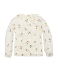Hope & Henry Little Girls Organic Long Sleeve Ruffle Collar Top