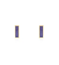 The Lovery Amethyst Bar Stud Earrings 14K Gold
