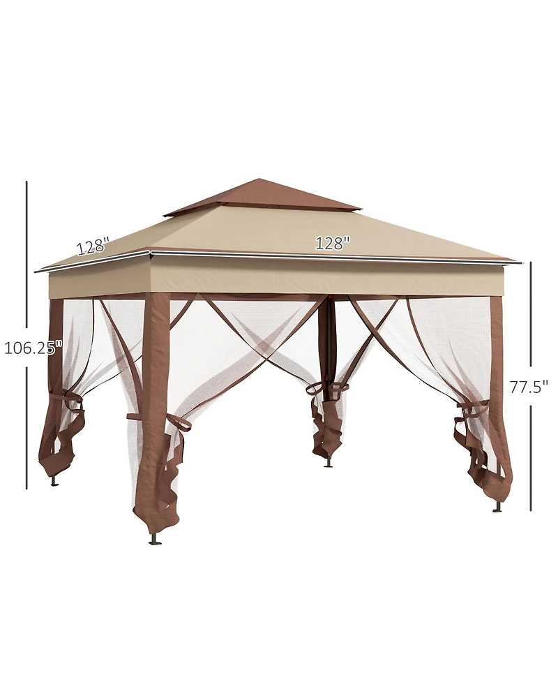 Outsunny 11' x 11' Pop-Up Gazebo Canopy with Carrying Bag