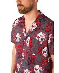 OppoSuits Men's Official Friday the 13th Hawaii Shirt - Halloween Themed Party Short Sleeve Black
