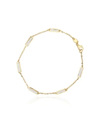 The Lovery Mother of Pearl Bar Chain Bracelet 14K Gold