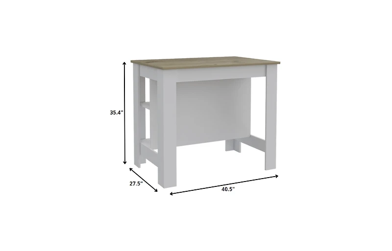 Slickblue Modern Kitchen Island with Storage Shelves and Drawer, Freestanding Design