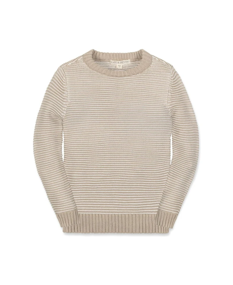 Hope & Henry Little and Big Boys' Organic Long Sleeve Crewneck Pullover Sweater