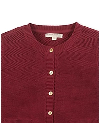 Hope & Henry Women's Organic Chevron Stitch Cardigan Sweater
