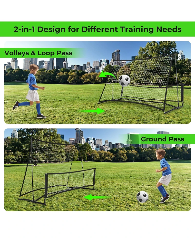 Akiudex 2-in-1 Portable Soccer Rebounder Net with Carrying Bag