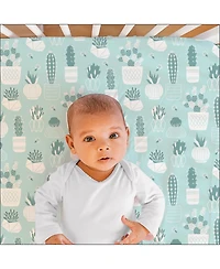 The Peanutshell Fitted Crib Sheets for Boys or Girls, 4 Pack Set, Cactus