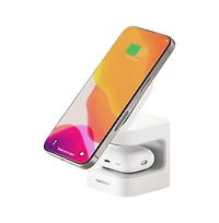 Ventev 15W Ultrafast Qi2 Wireless 2 in 1 Cube-White