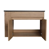 Casainc 30 Inch Bathroom Vanity with Black Ceramic Basin and Adjustable Open Shelf