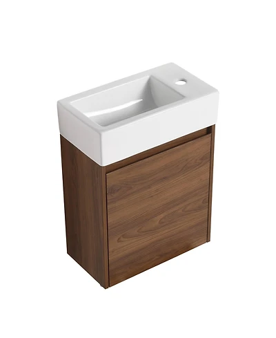 Casainc 18 Inch Floating Vanity with Single Sink for Compact Bathroom Spaces