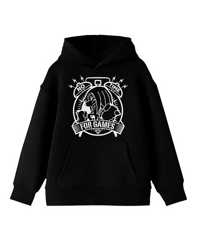 Sonic the Hedgehog Boys Bioworld Knuckles No Time For Games Youth Black Hoodie