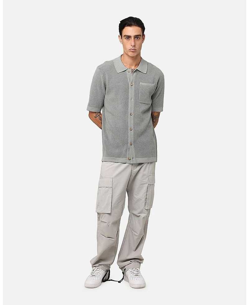 Xxiii Men's Zyair Knit Rib Button Up Shirt