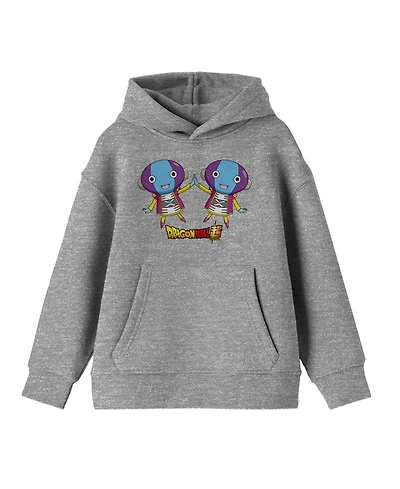 Dragon Ball Super Zeno Long Sleeve Athletic Heather Youth Hooded Sweatshirt-Large