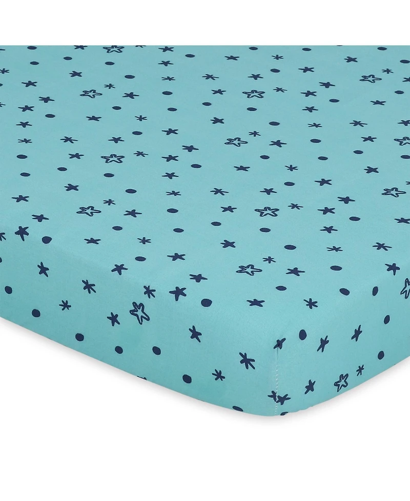 The Peanutshell Pack n Play, Mini Crib, Portable Crib or Fitted Playard Sheets for Baby Girl, Mod Floral, Space, 3 Pack Set
