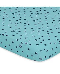 The Peanutshell Pack n Play, Mini Crib, Portable Crib or Fitted Playard Sheets for Baby Girl, Mod Floral, Space, 3 Pack Set