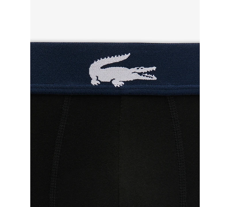 Lacoste Men's 3-Pack Regular Fit Big Croc Logo Boxer Briefs