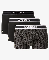 Lacoste Men's 3-Pack Monogram Trunks