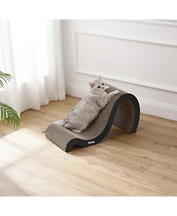 The Licker Store Kona 27" Modern Cardboard Double-Sided Wave Cat Scratcher with Catnip