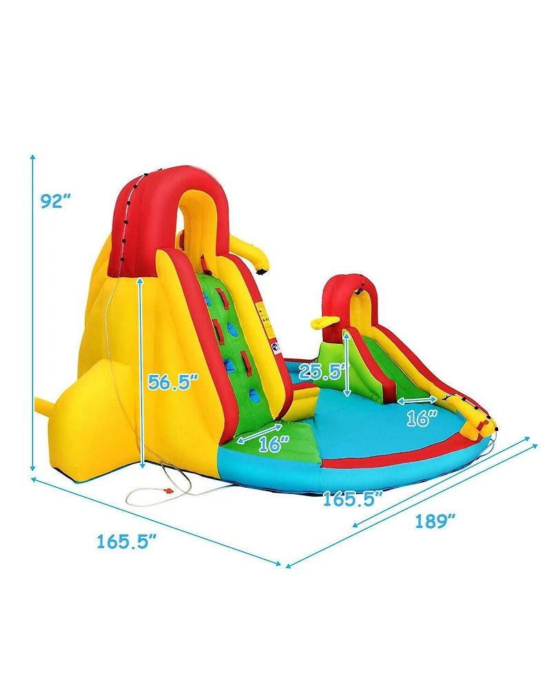 Akiudex Inflatable Water Park with Dual Slides and Splash Pool