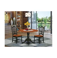 East West Furniture Dining Room Set Black & Cherry