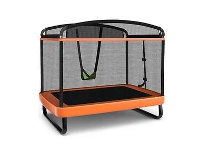Akiudex Kids 2 in 1 Trampoline with Enclosure and Swing for Indoor and Outdoor Play