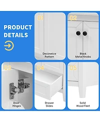 Casainc 24" Bathroom Vanity with Sink, Cabinet with One Drawer and Doors, Solid Wood and Mdf