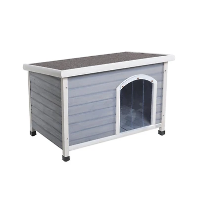 Aostirmotor Medium Wooden Outdoor Dog House with Adjustable Plastic Feet and Elevated Floor