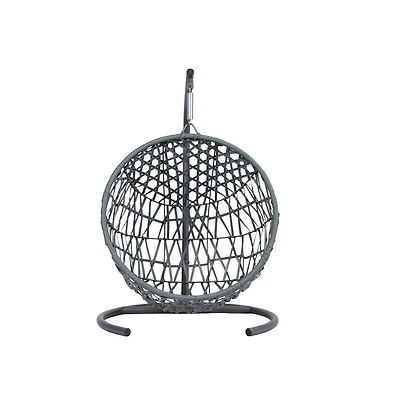 Aostirmotor Rattan Wicker Cat Swing Bed with Stand and Cushion Hanging Swinging Cat Bed for Cats and Small Animals