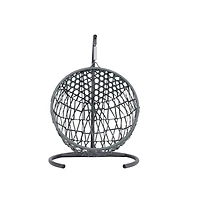Aostirmotor Rattan Wicker Cat Swing Bed with Stand and Cushion Hanging Swinging Cat Bed for Cats and Small Animals