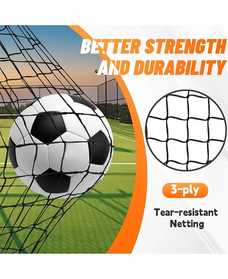 Bearwill Kids Soccer Goal Set of 2, 4x3FT Pop Up Backyard Goals with Training Kit - Includes Ball, Cones