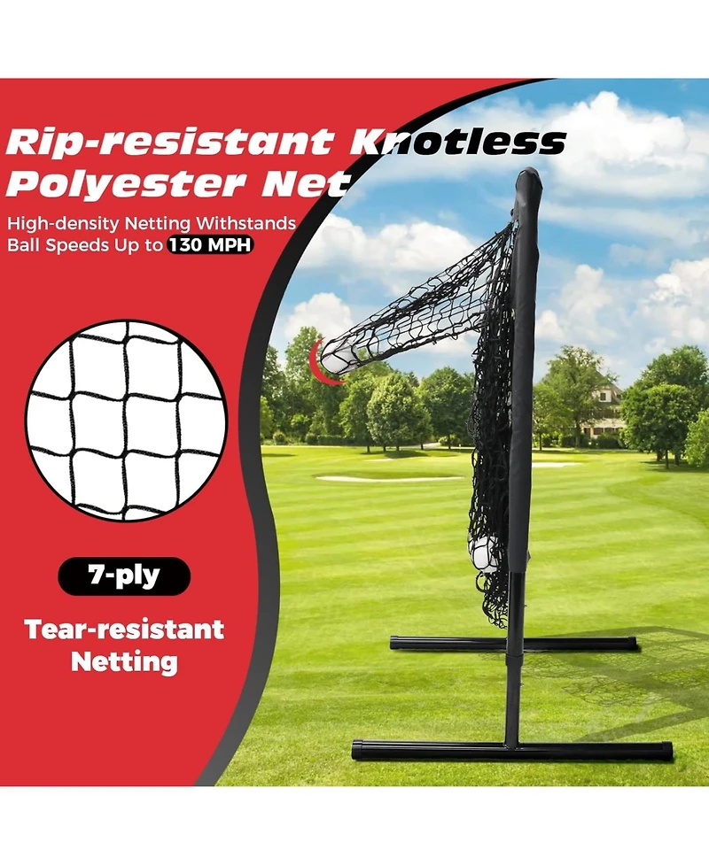 Bearwill 9 Hole Pitching Net for Baseball & Softball - with Strike Zone, Adjustable Throwing Target, Training Equipment