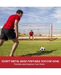 Bearwill 12x6FT Soccer Goal - Easy Setup, Portable with Upgraded Collapsible Metal Base