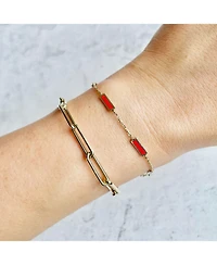 The Lovery Coral Bar Chain Bracelet 14K Gold