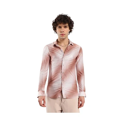 Campus Sutra Men's Ombre-Pleated Shirt