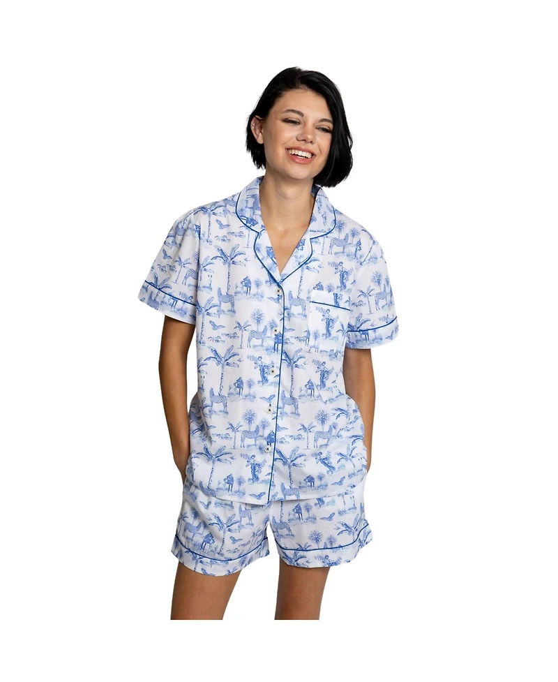 Sant and Abel Women's Skydog Blue Toile Short Pj Set
