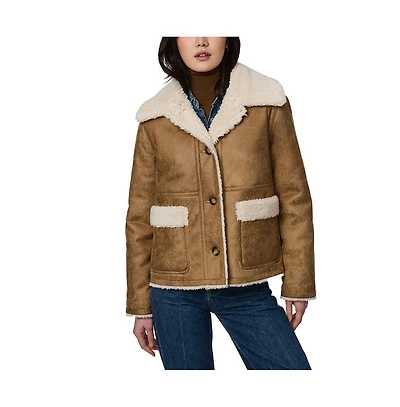 Bernardo Women's Faux Shearling Chore Jacket