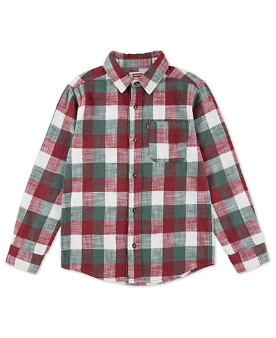 Levi's Big Boys Buffalo Checkered Flannel Long Sleeve Shirt