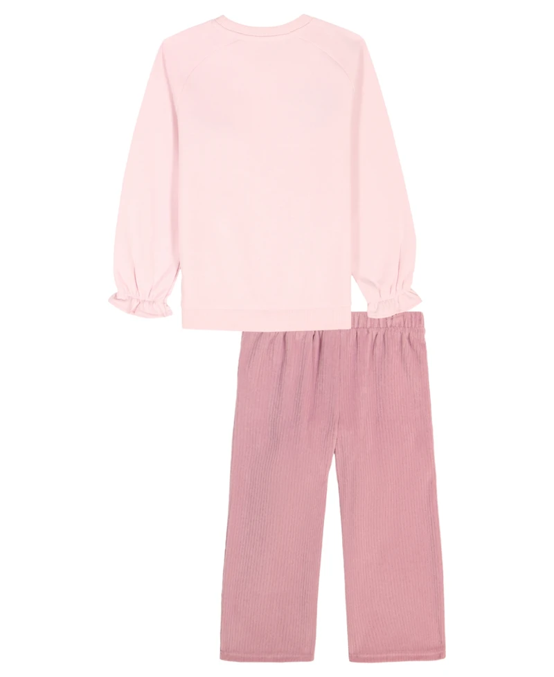 Kids Headquarters Toddler and Little Girls 2-Piece Long Sleeve Top Pants Set