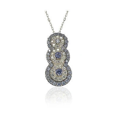 Suzy Levian New York Suzy Levian Sterling Silver Sapphire Graduating Pendant